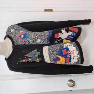 Bobbie Brooks Black Festive Cardigan